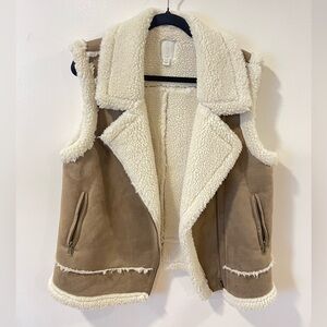 Suede/sherpa vest